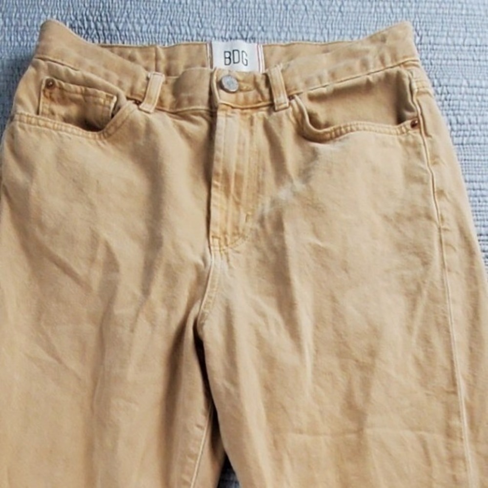 BDG Urban Outfitters Tan Khaki Cowboy Jean High Waisted Straight Leg Pants 28 - Picture 2 of 8